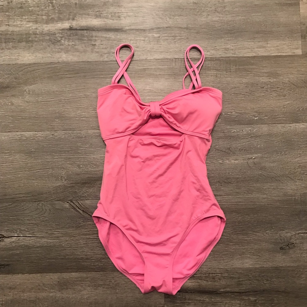 Kate Spade Pink Keyhole Bow One-Piece SWIMSUIT